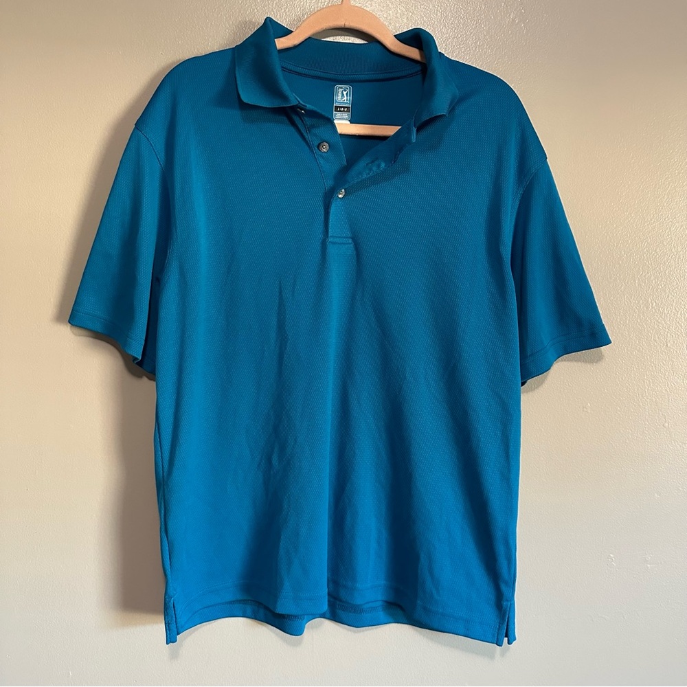 PGA Tour Teal Blue Polo Shirt for Men